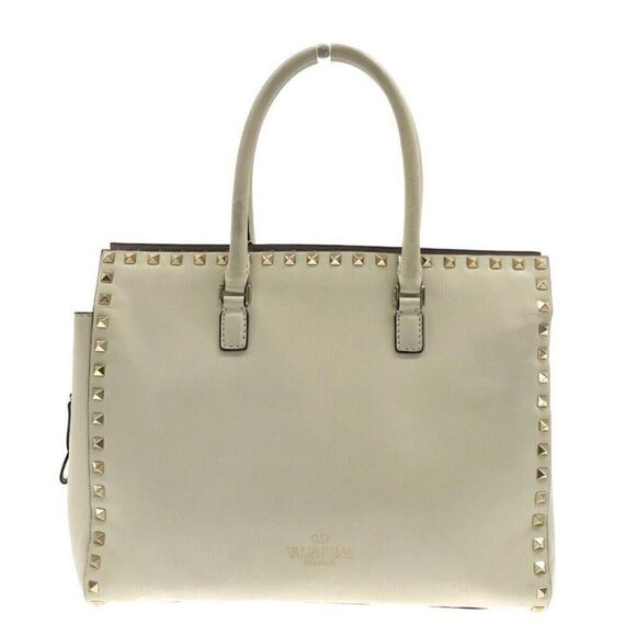 VALENTINOGARAVANI Cream Leather Tote Bag - Picture 3 of 12